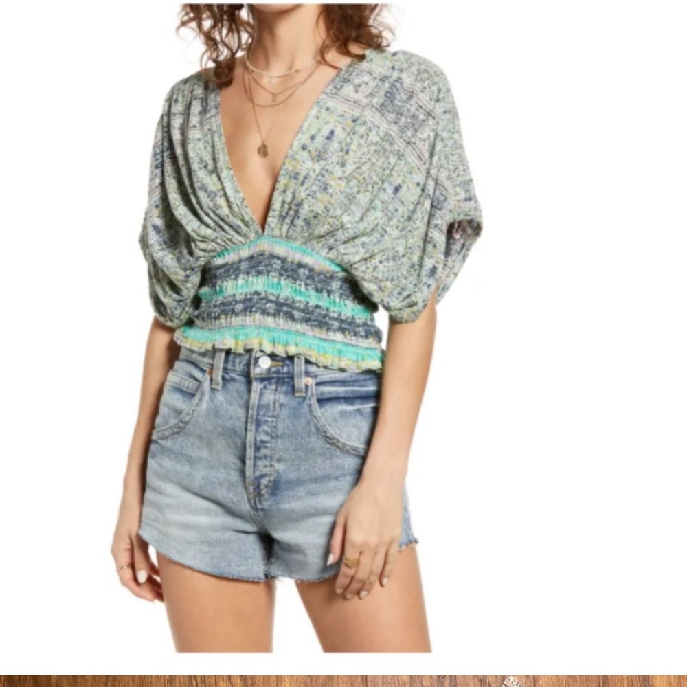 Free People cinched waist top